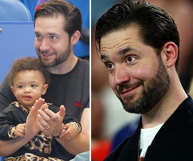 Serena Williams wins the cutest cheer squad thanks to her adorable daughter, one-year-old Alexis Olympia Ohanian, and adoring husband, Reddit co-founder Alexis Ohanian. *(Image: Getty)*