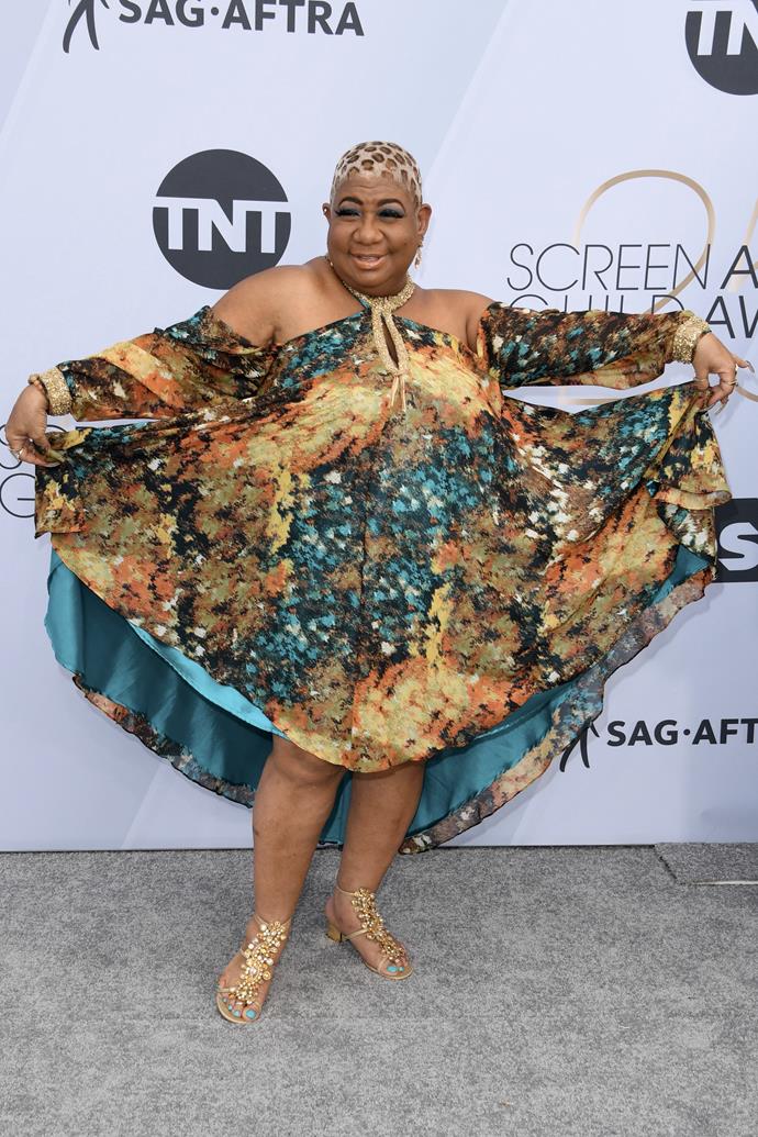 Comedian Luenell makes a statement with this colourful kaftan.