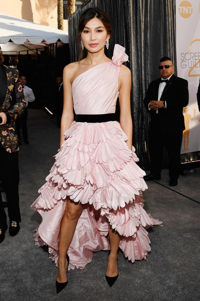 Gemma Chan proves shorter hemlines always have a place on the red carpet.