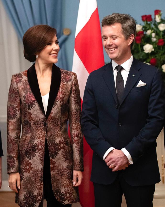 **December 2018, Latvia**
<br><br> 
Princess Mary ended 2018 by [debuting a brand new up-do](https://www.nowtolove.com.au/royals/international-royals/princess-mary-hair-53009|target="_blank") hair style while attending an official dinner. Styled with a burgundy coat, the brunette couldn't have looked more chic!