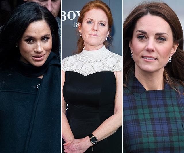 Sarah Ferguson has weighed in on the rumoured rift between Meghan and Kate. *(Images: Getty)*