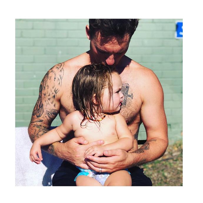 Tristan and the couple's beautiful daughter, Echo. *(Image: Instagram)*