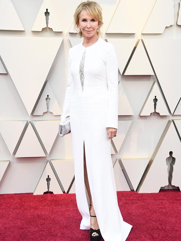 Actress Trudie Styler who has been married to Sting since 1992 shone in bright white too.