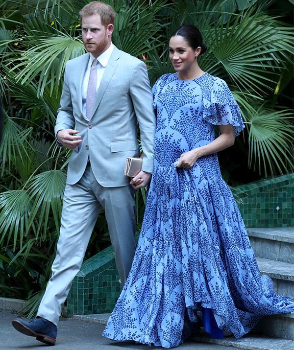 During the Duke and Duchess of Sussex's [royal tour of Morocco,](https://www.nowtolove.com.au/royals/british-royal-family/meghan-markle-morocco-outfit-fashion-54315|target="_blank") Duchess Meghan performed her first curtsy to a foreign dignitary when she met with Morocco's King Mohammed VI - and totally nailed it! **Watch Meghan's elegant curtsy in the next slide!** *(Image: Getty)*
