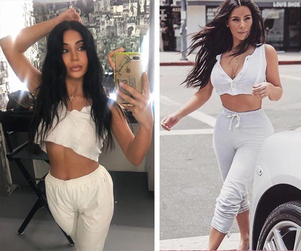 If we had toned abs like that, we'd be showing them off all day every day. *(Images L-R Instagram @marthaa__k/@kimkardashian)*