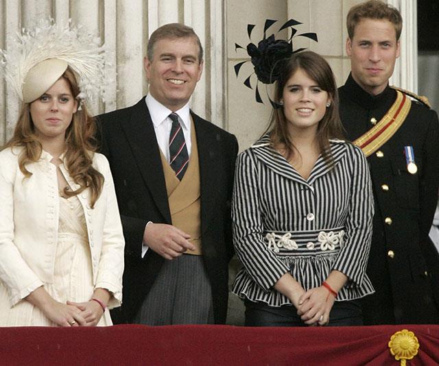 Prince William rubs shoulders with his uncle Prince Andrew and cousins.