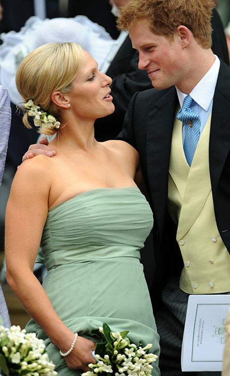 Harry and Zara pictured at Peter Phillips' wedding to Autumn Kelly in 2008.