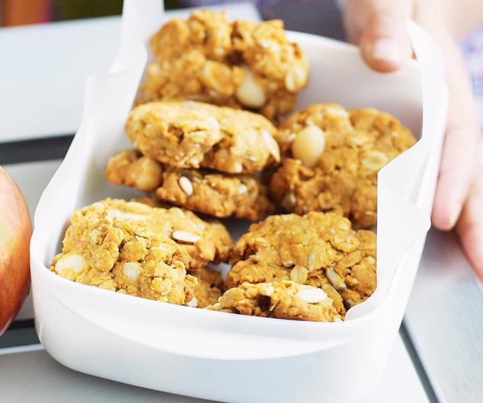 **Wheat-free macadamia Anzac biscuits**
<br><br>
Don't miss out on your favourite biscuits just because you have a wheat intolerance. This Anzac biscuits recipe uses gluten-free flour to create a healthy, nut-loaded option for everyone to enjoy.
<br><br>
See the full *Australian Women's Weekly* recipe [here](https://www.womensweeklyfood.com.au/recipes/wheat-free-macadamia-anzacs-23329|target="_blank"). 
