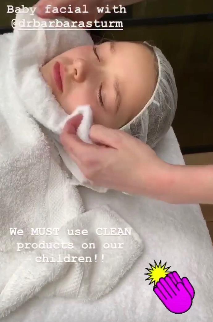 Harper Beckham gets the royal treatment when it comes to skincare too. *(Image: Instagram @victoriabeckham)*