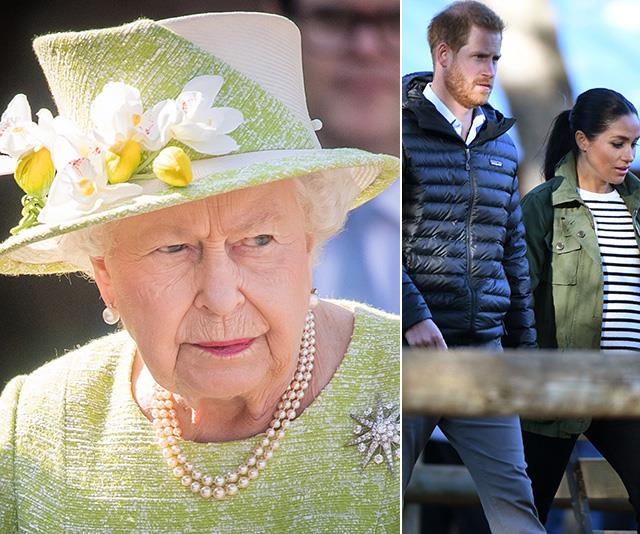 The Queen is having the last say when it comes to Baby Sussex. *(Images: Getty)*