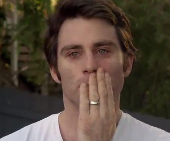 Poor Jimmy burst into tears while explaining what happened to baby Mack. *(Image: Channel 10)*