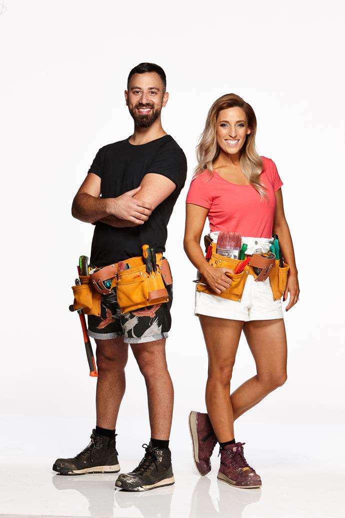 **PETE & COURTNEY, MARRIED, VIC** 
<br><br>
Dance teachers Pete, 32, and Courtney, 31, bring more than a killer samba to the competition – they come with one of the biggest houses the show has ever seen. 
<br><br>
The pair, who live in a "huge brown-brick '80s mega-mansion", are no strangers to renovations, having once managed to flip a three-bedroom apartment in two weeks!  
<br><br>
But don't expect them to do anything in the competition quietly, with Pete admitting his biggest weakness is "not being able to bite my tongue".