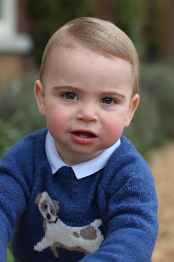 Prince Louis' first birthday has been marked with the release of three gorgeous new photographs. *(Image: AAP / credit: The Duchess of Cambridge)*