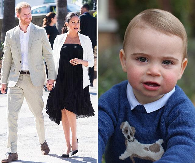 As the world waits for Meghan and Harry's exciting baby news, on Tuesday it was all about this adorable birthday boy. *(Image: Getty, The Duchess of Cambridge via AAP)*
