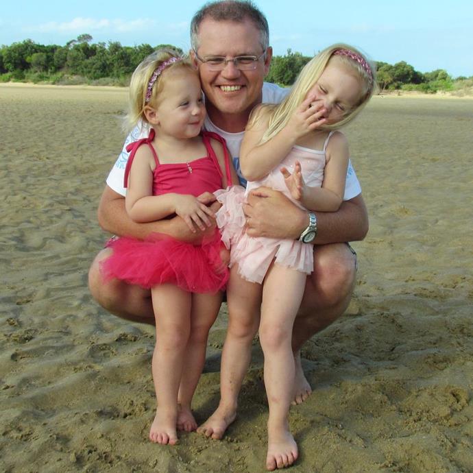 The PM says this is one of his favourite photos with his daughters.
