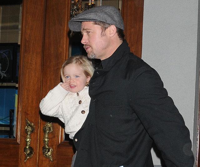 Brad Pitt with a young Shiloh.
