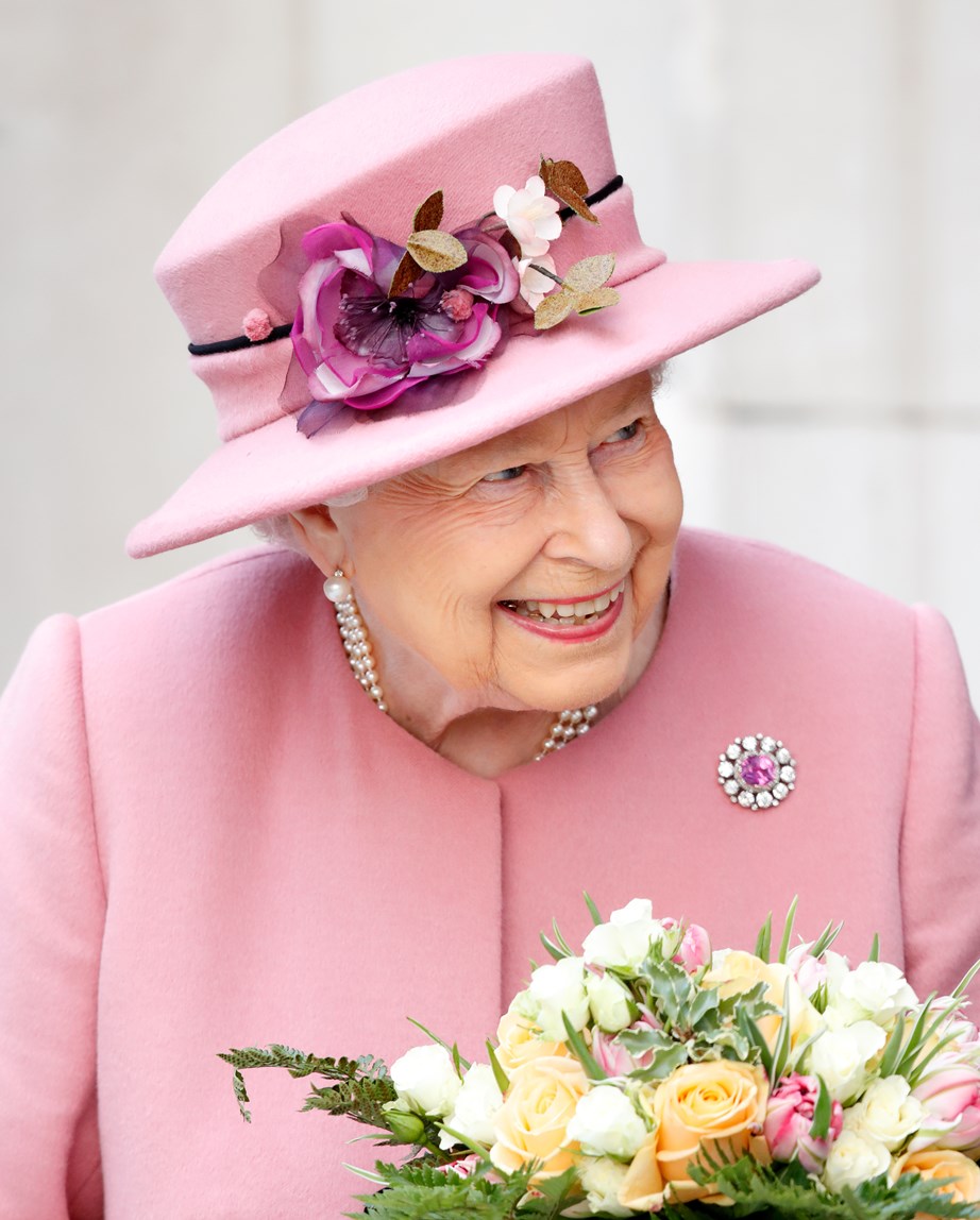 The Queen is one proud great-grandmother. *Image: Getty*