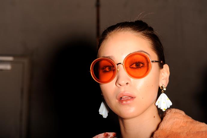 Retro sunnies are making a strong comeback at Fashion Week this year! *(Image: Getty)*