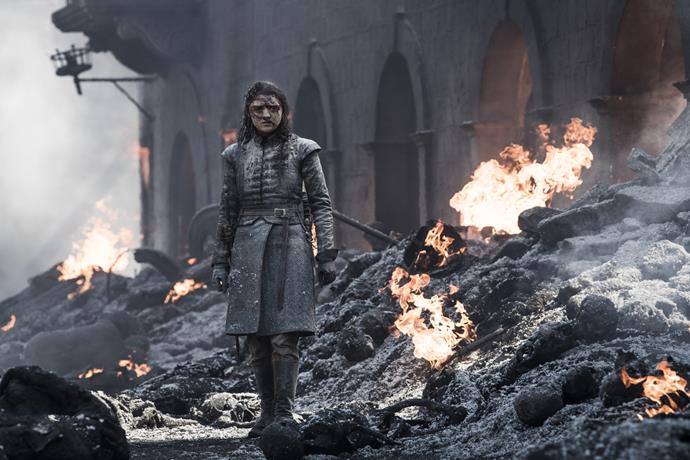 Arya was caught in the rubble, and we don't imagine she's thrilled about it (Image: HBO)