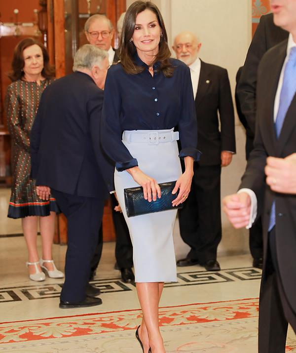 The reigning Queen of Spain looked incredible in the royal favourite style.