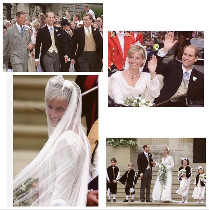The Royal Family Instagram shared a series of photos from Edward and Sophie's wedding day.
