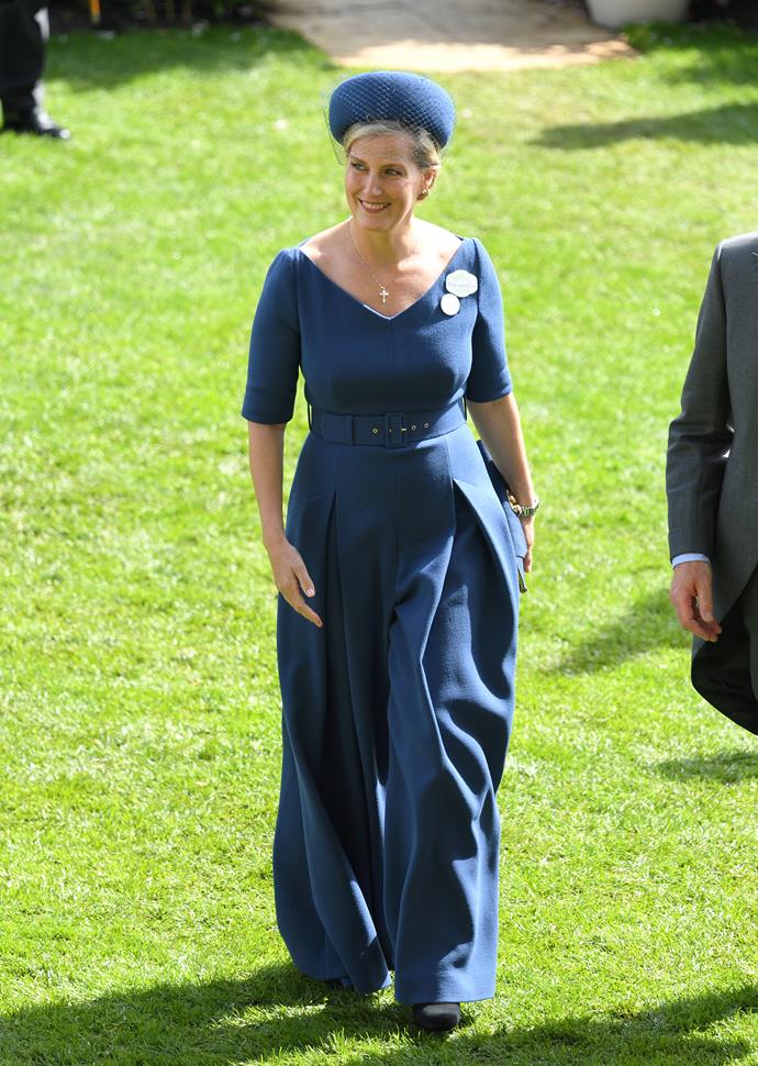 It's official: Sophie of Wessex is officially our fashion queen - her stunning navy jumpsuit designed by Kiwi-born Emilia Wickstead is utterly perfect for a day at the races!