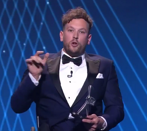 Dylan Alcott during his emotional Logies' acceptance speech.