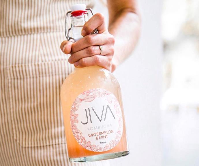 **JIVA KOMBUCHA**
<br><br>
There are loads of different kombucha brands out there, but this particular variety is especially delicious. The watermelon and mint flavour is our favourite, but the pomegrante one is also super tasty. Perfect to bring along to dinner parties, barbecues and baby showers. 
<br><br>
*$10.50 for a 750ml bottle, from Harris Farm*