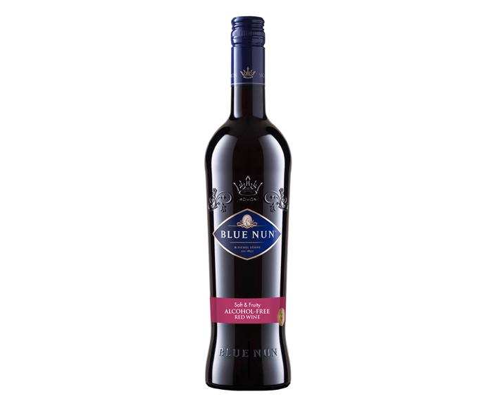 **BLUE NUN**
<br><br>
This 0.5 per cent "low alcohol" red wine has so little alcohol in it (a similar amount to kombucha) that technically the brand is allowed to call it "alcohol-free" wine". 
<br><br>
*$13 from BWS*