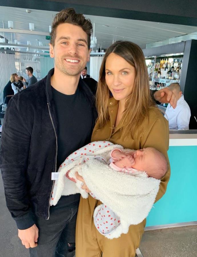 Laura, Matty and three-week-old, Marlie-Mae are the picture perfect family.