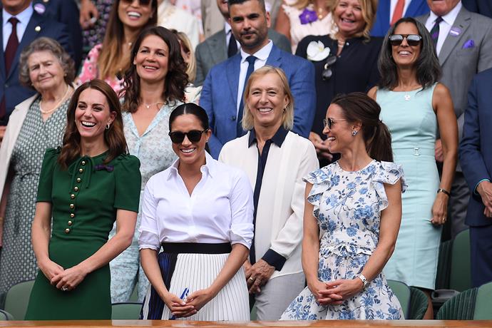 What a team! Pippa joined the two royal ladies at the match.