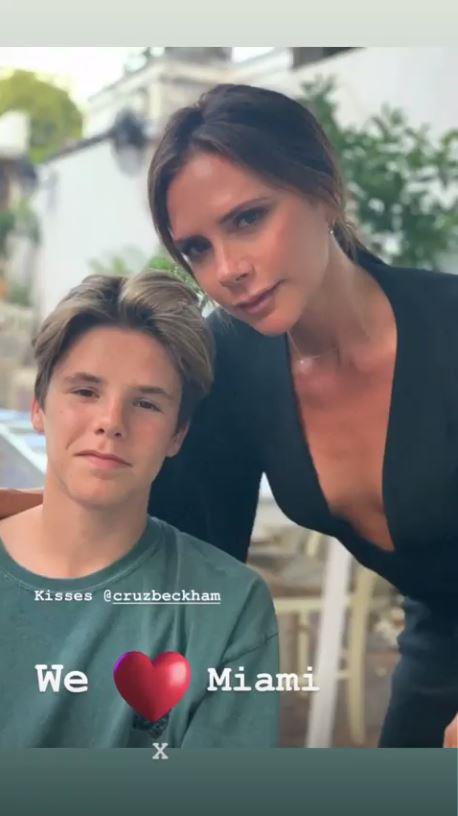 The youngest Beckham son also posed for a photo with his mum.