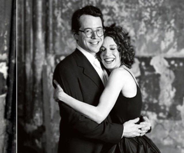 **Sarah-Jessica Parker**
<br><br>
When SJP married her own real life Mr Big, actor Matthew Broderick, in 1997, she kept it low-key in this simple black dress. 