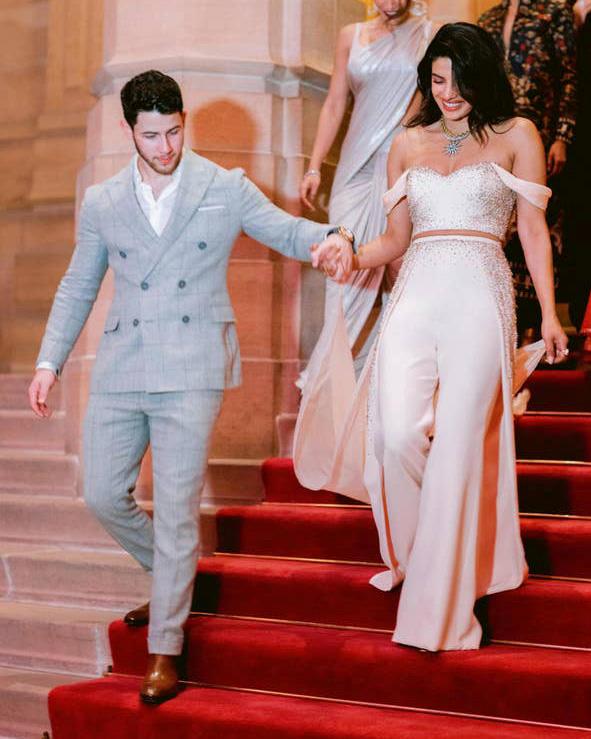 While she didn't wear this jumpsuit when she actually walked down the aisle, actress and model Priyanka Chopra looked incredible in this Ralph & Russo jumpsuit during one of the many events held during the week of her lavish Indian nuptials to singer Nick Jonas.