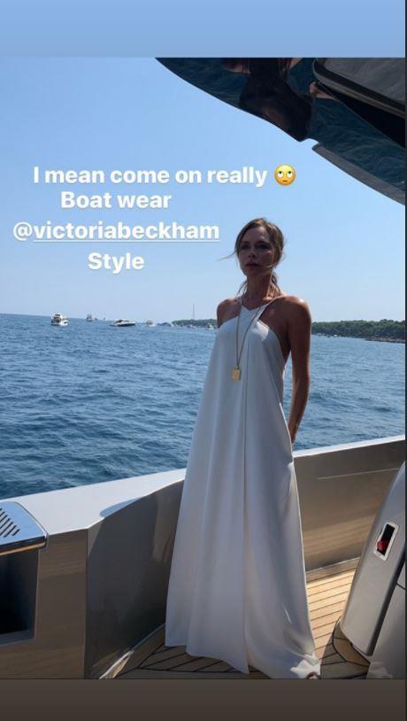 David shared a cheeky snap of his wife as they sailed the seas of Italy.