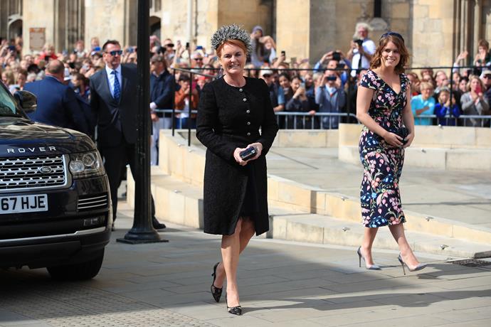 Fergie and Princess Eugenie *almost* stole the show from the stunning bride in their classy ensembles.