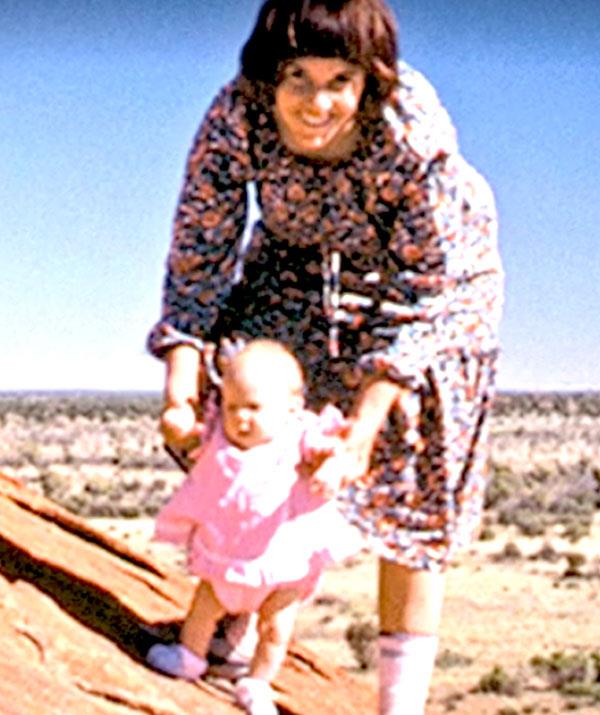 Lindy with nine-week-old Azaria just before tragedy struck at Uluru in August 1980.
