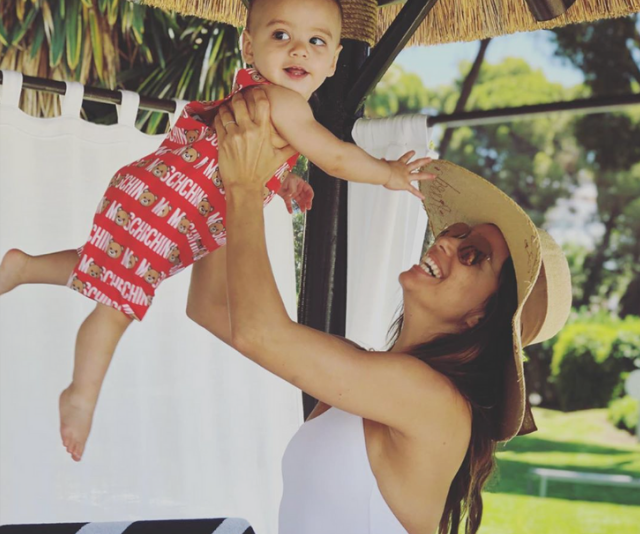 Eva's social feed is full of images of the hands-on mum and little Santiago having a great time together.