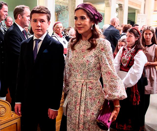 **September 2019, Norway** 
<br><br>
She may be a Danish royal but Mary honoured her Aussie roots with this stunning Zimmerman dress at the confirmation ceremony of Norway's Princess Ingrid Alexandra.