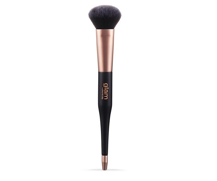 **Glam By Manicare Foundation Brush, $18 from Priceline.** 
<br><br>
"The is one of the most-used brushes in my kit," Max said. 
<br><br>
"It buffs, builds and blends like a dream. I even have a second one to apply cream blush, bronzer and highlighter! Think Shu Uemura Foundation brush minus the price point *and* cruelty free!"