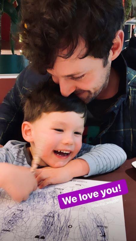 Lachlan with his girlfriend Dana's son, Jasper.