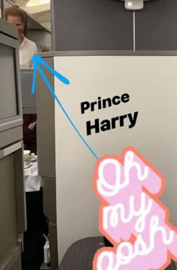 Prince Harry was spotted on an economy flight from Tokyo to London.