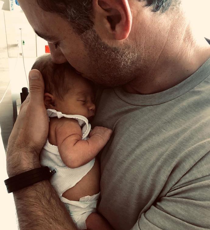 "Welcome to the world Frankie Violet. Our hearts are full," Jake wrote alongside this snap.