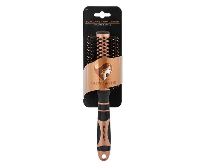 **[Lady Jayne Small Porcupine Radial Brush](https://www.ladyjayne.com.au/lady-jayne/shop-our-products-/brushes-and-combs/wave-and-curl/p/small-porcupine-radial-brush/7310.html?lang=en_AU|target="_blank"|rel="nofollow"), $28.99 at Priceline, Chemist Warehouse and select independent pharmacies**
<br><br>
Say goodbye to bad hair days and hello to a salon-worthy finish. This round brush is set to become a mainstay in any hair-obsessive's styling routine. Ionic bristles and a heat-activated ceramic barrel help to lock in your hair's natural moisture and keep the frizz to a minimum to help you achieve the blow-out of your dreams.