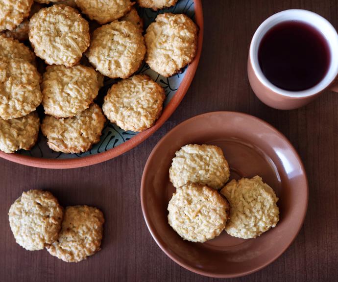 These delicious cookies were made with oat and coconut flour, instead of regular flour.
