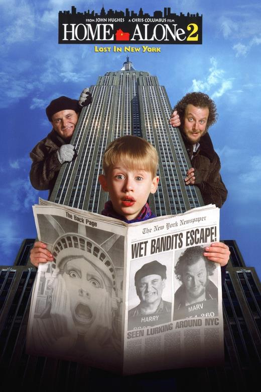 **Home Alone 2 (1992)**
<br><br>
This time the McCallisters are preparing to spend Christmas in Miami, though an airport mix-up sees Kevin in New York by himself. Somehow he manages to cross paths once more with the robbers, who've escaped from prison and are out for revenge.