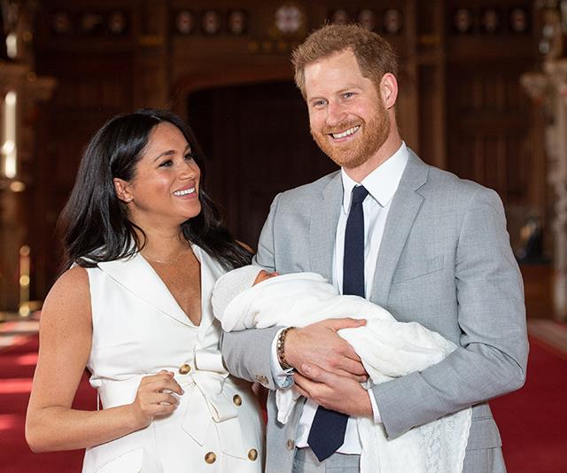 **May 2019: Birth of Archie Harrison**
<br><br>
Harry and Meghan's first child, Archie Harrison Mountbatten-Windsor was [welcomed to the world](https://www.nowtolove.com.au/royals/british-royal-family/meghan-markle-gives-birth-52451|target="_blank") on a May morning in picturesque Windsor. A besotted Harry emerged from their home and delivered an unrehearsed interview to share his excitement at the time. A few days later, the pair posed for their first photo call as a family of three. Too cute!