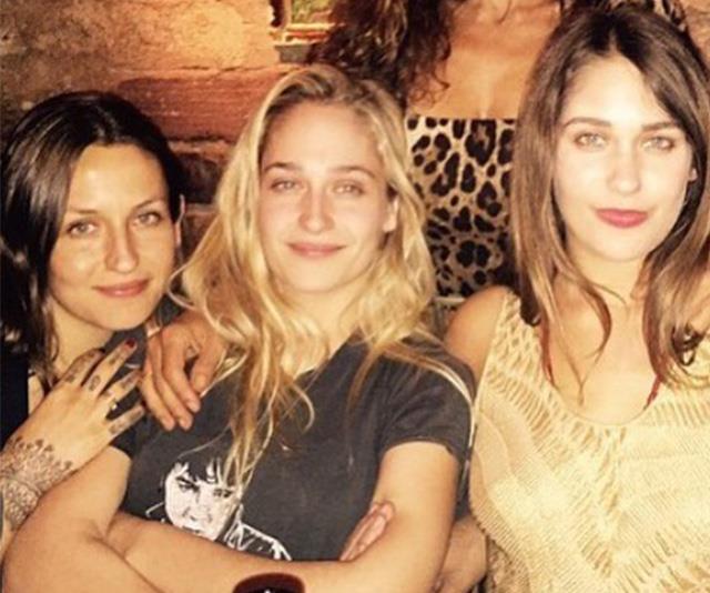 Domino (left) with her sisters Jemima Kirke (centre) and Lola Kirke (right).