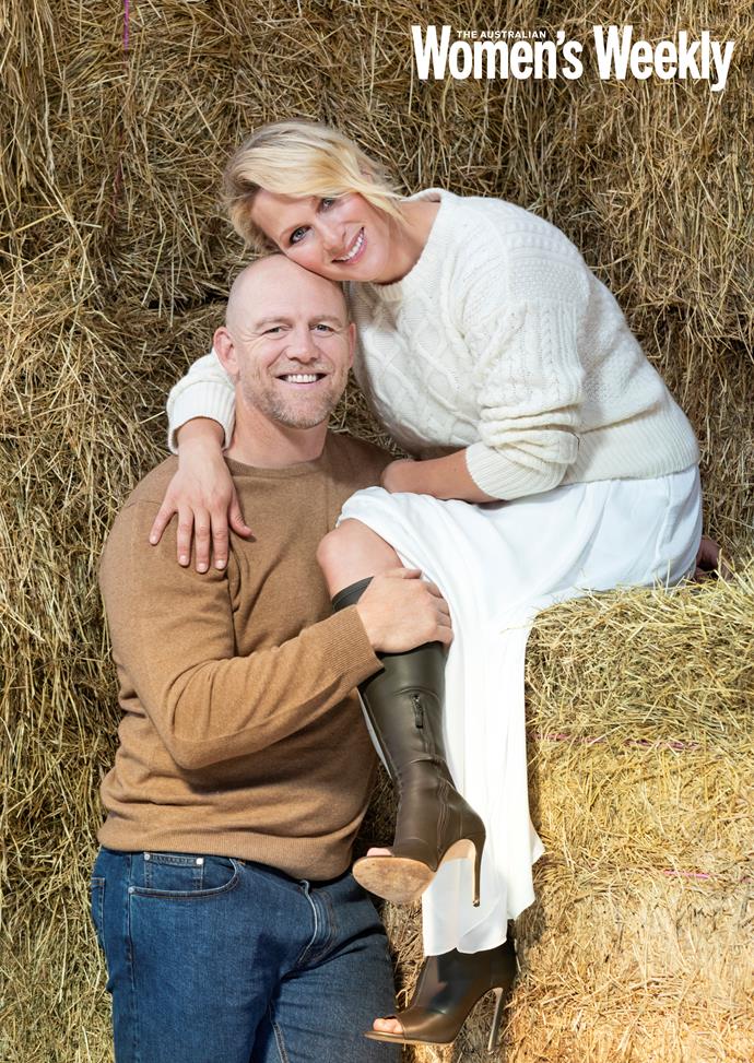Mike had to lift Zara up onto the towering bales for this fun, flirty shot in the hay barn.
