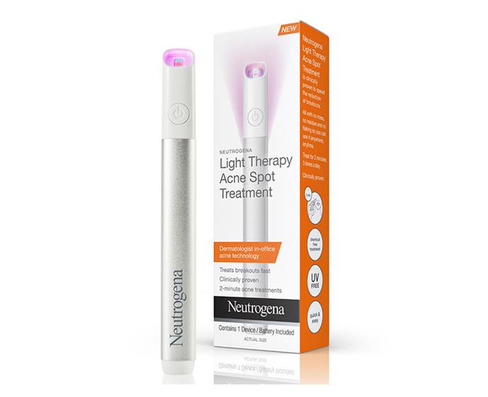 **Neutrogena Light Therapy Spot Treatment, $39.99 at [Priceline](https://www.priceline.com.au/skincare/face-care/facial-tools/neutrogenar-visibly-clear-light-therapy-spot-treatment-1-ea|target="_blank"|rel="nofollow")**
<br><br>
Fact: more than 80 per cent of the world's population suffers from acne past the age of 30 (yep, adult acne is a thing). That's where this compact light therapy device comes in. It's a chemical-free treatment that uses energy from red and blue lights to target and reduce signs of acne, as well as acne-causing bacteria. Slip it into your handbag for easy on-the-go use.